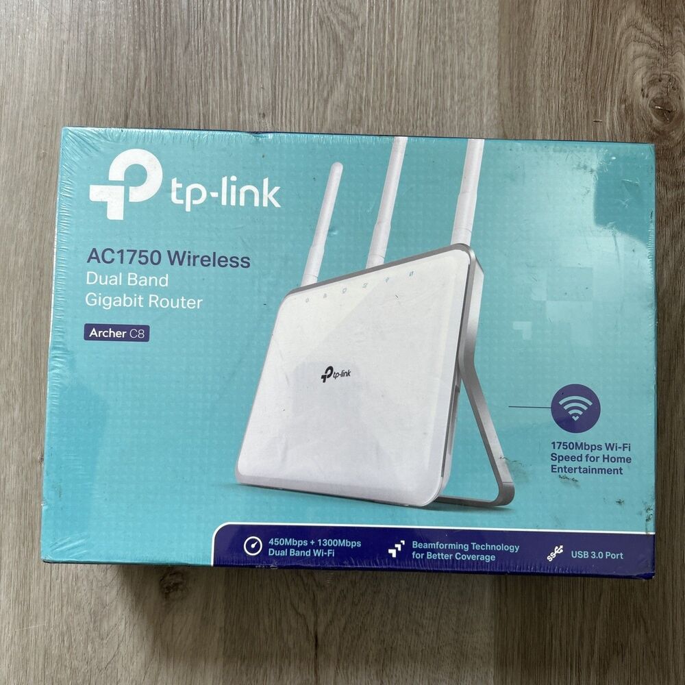 TP-LINK Archer C8 AC1750 Wireless Dual Band Gigabit Router Home Wi-fi 2.4-5 NEW
